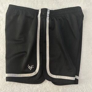 Justice Mesh Dolphin Shorts SZ 14 Black White Girls Y2K